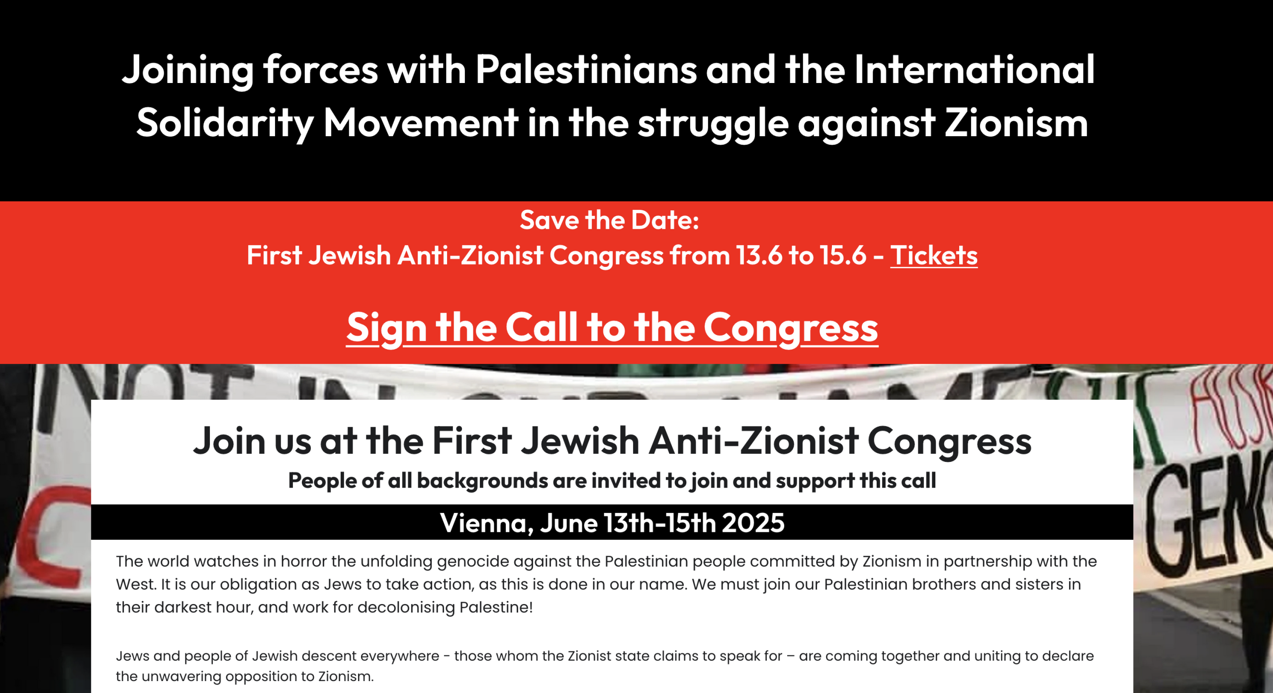 First Jewish Anti-Zionist Congress, June 13-15, Vienna